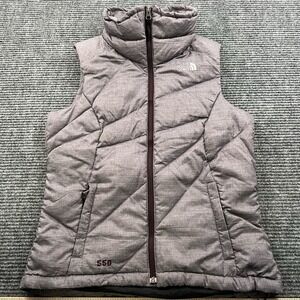 North Face 550 Puffer Vest Sleeveless Down Lavender Full Zip Womens Small‎